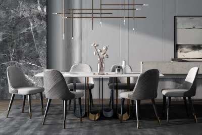 现代餐桌椅3D模型下载